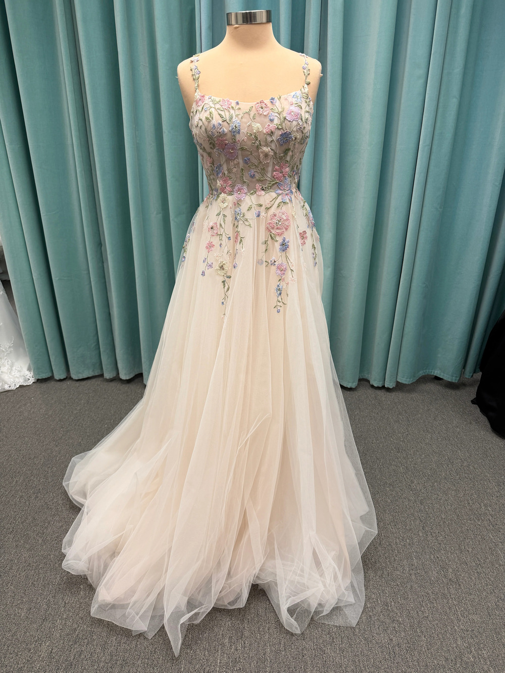 Stella York Style 8063 Colorful Embroidered Lace A-Line Wedding Dress with